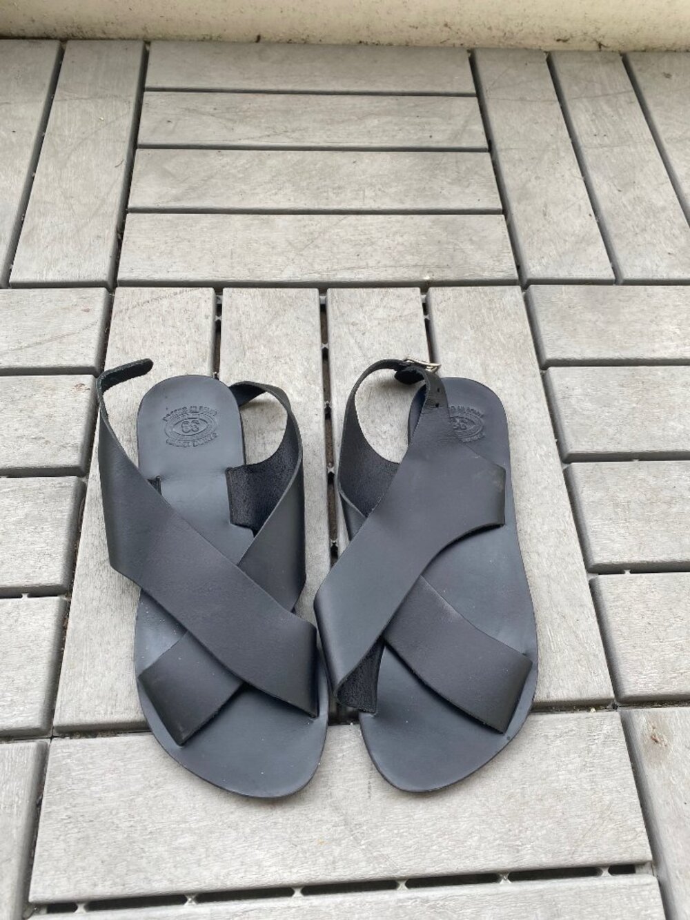 Genuine leather sandals, size 38